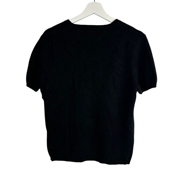 Women's Cashmere Short Sleeve Black Sweater size Large - Picture 2 of 4